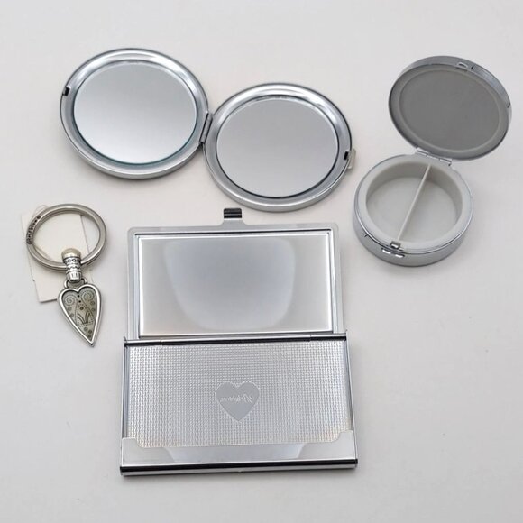 Brighton Ivory Coast 4 Piece Accessory Set Keychain Compact Card Holder Pill Box - Picture 3 of 7